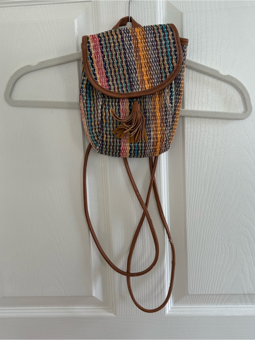 Earthbound Multicolor Woven Tassel Mini Backpack - Picture 2 of 4